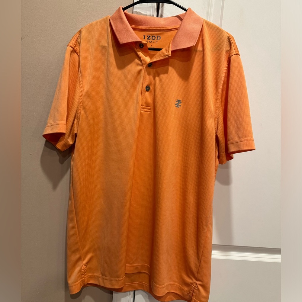 Izod mens golf shirt orange large